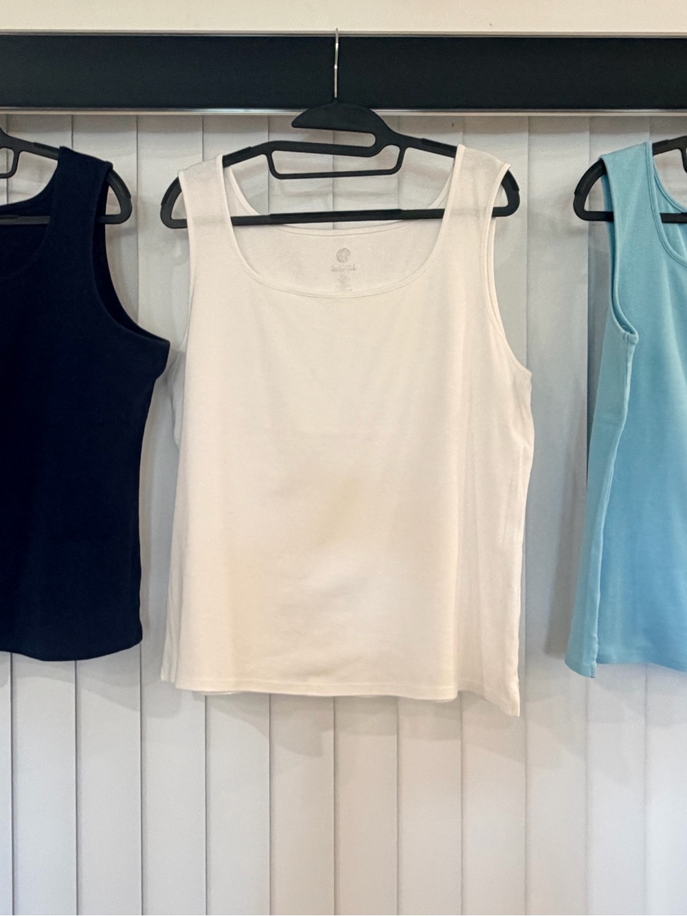 Three (3) Ruby Rd. in Navy, White and Aqua - Scoop Neck Sleeveless Tank Top - XL